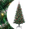 vidaXL Artificial Pre-lit Christmas Tree Green 150 cm PVC and Metal