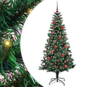vidaXL Artificial Pre-lit Christmas Tree Green 150 cm PVC and Metal