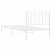 vidaXL Metal Bed Frame without Mattress with Headboard White 90x190cm