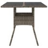 vidaXL Garden Table with Glass Top Grey 80x80x75 cm Poly Rattan