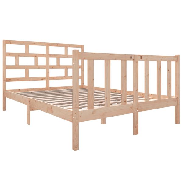 vidaXL Bed Frame without Mattress Solid Wood 140x190 cm (810062+814194)