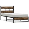 vidaXL Metal Bed Frame without Mattress Smoked Oak 90x200 cm