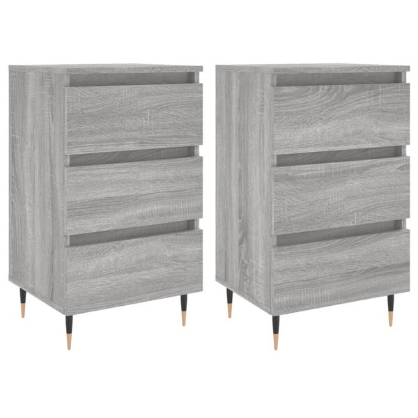 vidaXL Bedside Cabinets 2 pcs Grey Sonoma 40x35x69 cm Engineered Wood