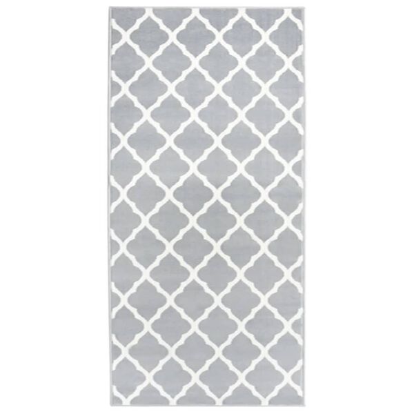 vidaXL Runner Rug BCF Grey and White 100x250 cm