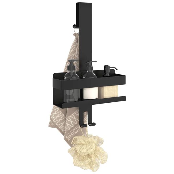 vidaXL Hanging Shower Caddy Matt Black Brushed 304 Stainless Steel
