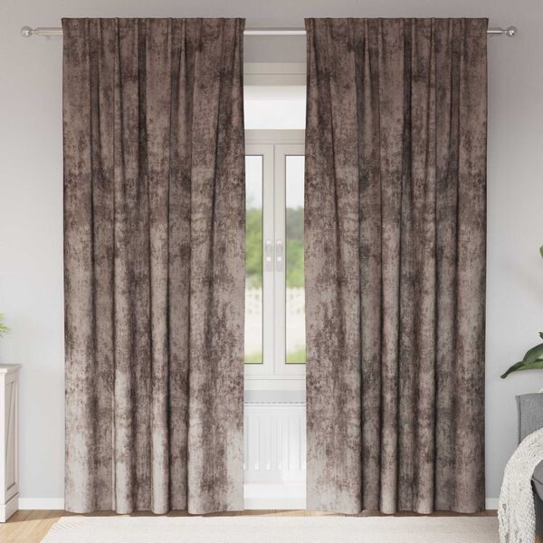 vidaXL Velvet Curtains 2 pcs Cappuccino 225 x 140 cm Velvet