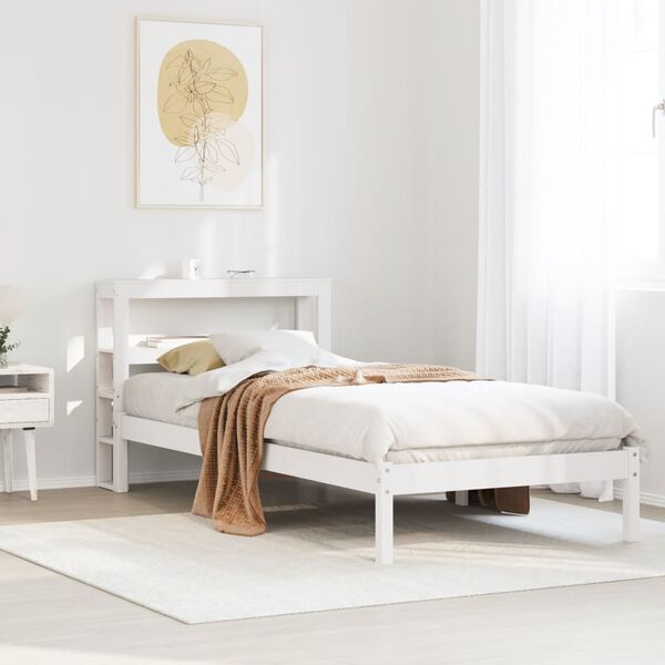 vidaXL Bed Frame without Mattress White 90x200 cm Solid Wood Pine