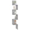 vidaXL Wall Corner Shelf Concrete Grey 20x20x127.5 cm Engineered Wood