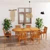 vidaXL 7 Piece Garden Dining Set Solid Teak Wood