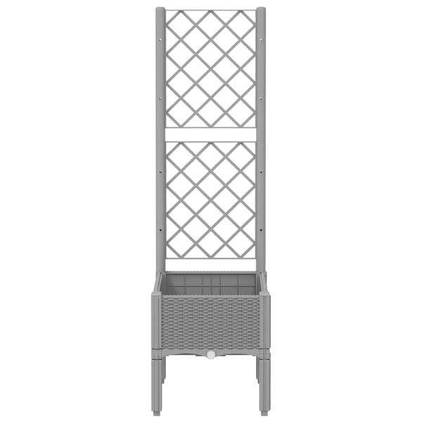 vidaXL Garden Planter with Trellis Light Grey 40x40x142 cm PP