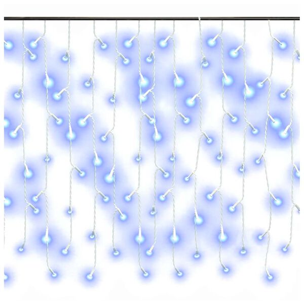 vidaXL LED Curtain Icicle Lights 10m 400 LED Blue 8 Function