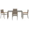 vidaXL Garden Dining Set 5 pcs Grey Poly Rattan