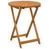 vidaXL Folding Garden Table Natural &Oslash;60 x 75 cm Solid Acacia Wood