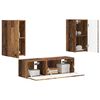 vidaXL TV Wall Cabinet Set Wall-mounted 4 pcs Old Wood Engineered Wood