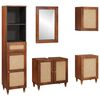 vidaXL Bathroom Cabinet 5 pcs Brown and Black Solid Mango Wood
