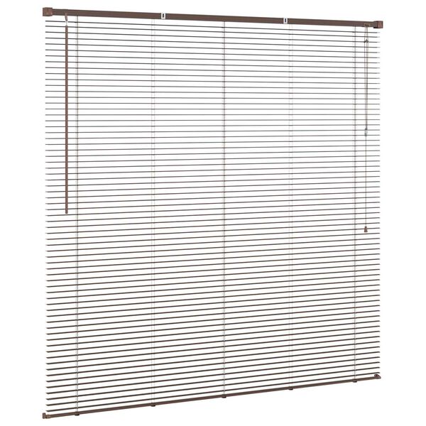 vidaXL Venetian Blind Manual Dark Brown with Pattern 150 x 140 cm PVC