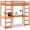 vidaXL Loft Bed Frame without Mattress Wax Brown 80x200 cm