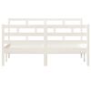 vidaXL Bed Frame without Mattress White Solid Wood 140x190 cm (810411+814195)