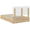 vidaXL Storage Bed with Drawer Sonoma Oak 135 x 190 cm Engineered Wood