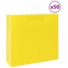 vidaXL Paper Bags 50 pcs with Handles Yellow 54x15x49 cm