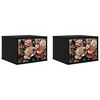 vidaXL Wall-mounted Bedside Cabinet BORNE 2 pcs Black Oak