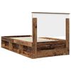 vidaXL Bed Frame with Headboard Old Wood 100 x 200 cm Solid Pine Wood