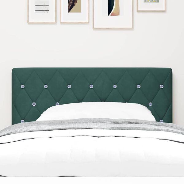 vidaXL LED Headboard with LED Strip Lights Dark Green 90 cm Polyester