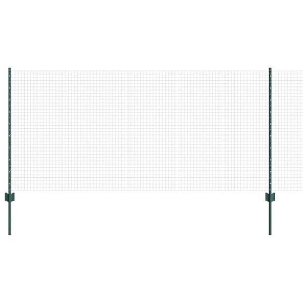 vidaXL Fence with Post Green 1 x 10 m Steel