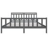 vidaXL Bed Frame without Mattress Grey Solid Wood 200x200 cm (810104+814116)