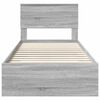 vidaXL Bed Frame with Drawer Grey Sonoma 90 x 190 cm Engineered Wood