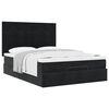 vidaXL Ottoman Bed with Mattresses Black 140x200cm Velvet