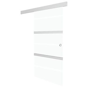 vidaXL Sliding Door ESG Glass and Aluminium 76x212 cm Silver