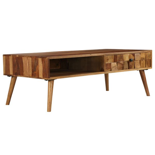 vidaXL Coffee Table Solid Acacia Wood with Honey Finish 110x50x37 cm
