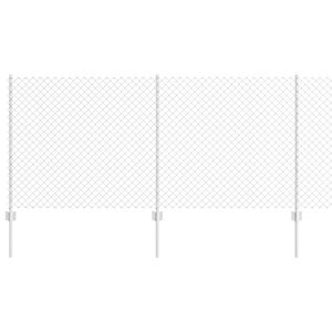 vidaXL Fence with Post Silver 1 x 10 m Steel