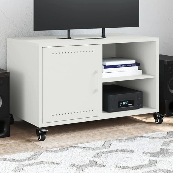 vidaXL TV Cabinet White 68x39x43.5 cm Steel