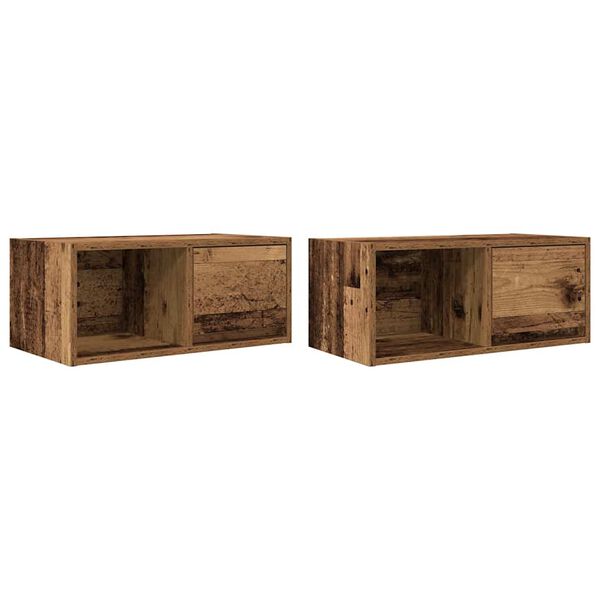 vidaXL TV Cabinets 2 pcs Old Wood 60x31x25.5 cm Engineered Wood