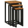 vidaXL Nesting Table 3 pcs Brown Solid Teak Wood