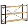 vidaXL Bookcase | Natural Mango Wood | Solid Mango Wood and Powder-Coated Steel