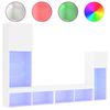 vidaXL 4 Piece TV Wall Units with LED White Engineered Wood