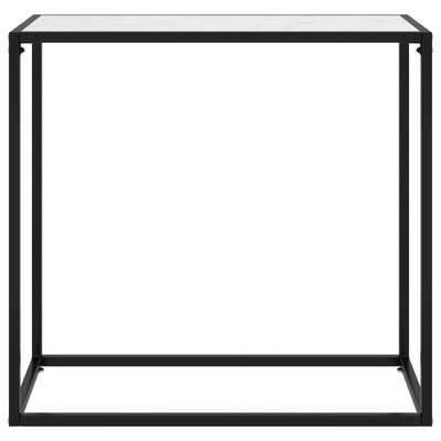 vidaXL Console Table White 80x35x75 cm Tempered Glass