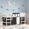 vidaXL Kids' Loft Bed with Curtains without Mattress White&Black 80x200cm