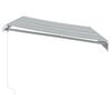 vidaXL Manual Retractable Awning With LED Anthracite&White 350x250 cm