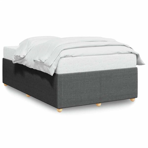 vidaXL Bed Frame without Mattress Dark Grey Double Fabric