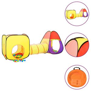 vidaXL Children Play Tent with 250 Balls Multicolour 255x80x100 cm