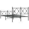 vidaXL Metal Bed Frame without Mattress with Footboard Black 120x190cm