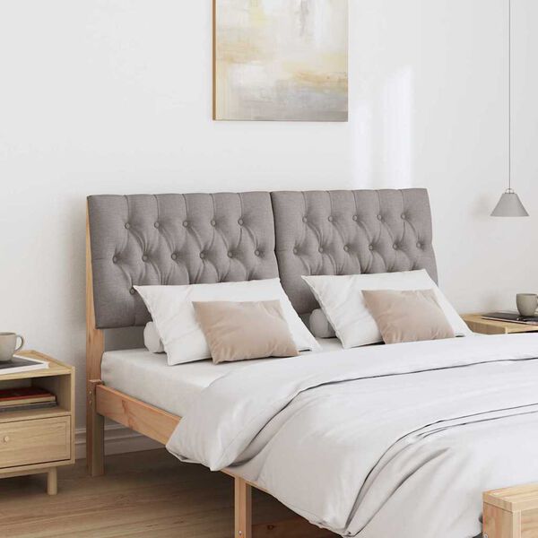 vidaXL Upholstered Headboard Taupe 135 cm Solid Pine Wood