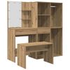 vidaXL Dressing Table Set with LED Artisan Oak Engineered Wood