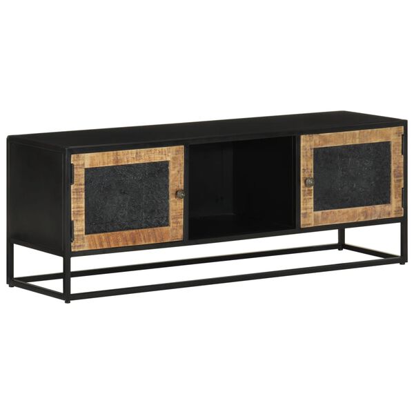 vidaXL TV Cabinet 110x30x40 cm Solid Wood Mango and Iron