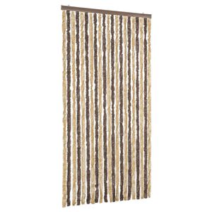 vidaXL Fly Curtain Dark Brown and Beige 90x220 cm Chenille