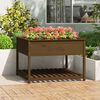 vidaXL Planter with Shelf Honey Brown 111.5x111.5x81 cm Solid Wood Pine